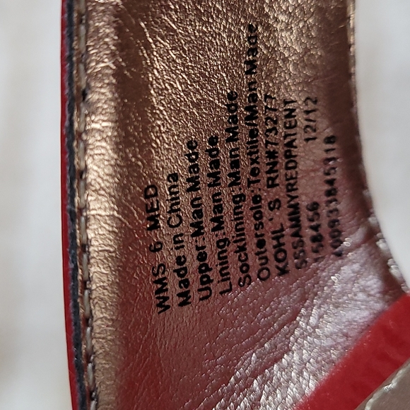 NEW High Heel Sandals Red Patent Open Toe Sole Sense Ability Pad Croft Barrow 6 - Picture 10 of 16